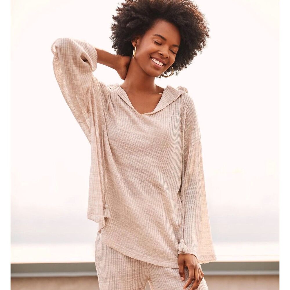 Something Navy Paz Pullover Hoodie - Tan/Beige Women's S NWT